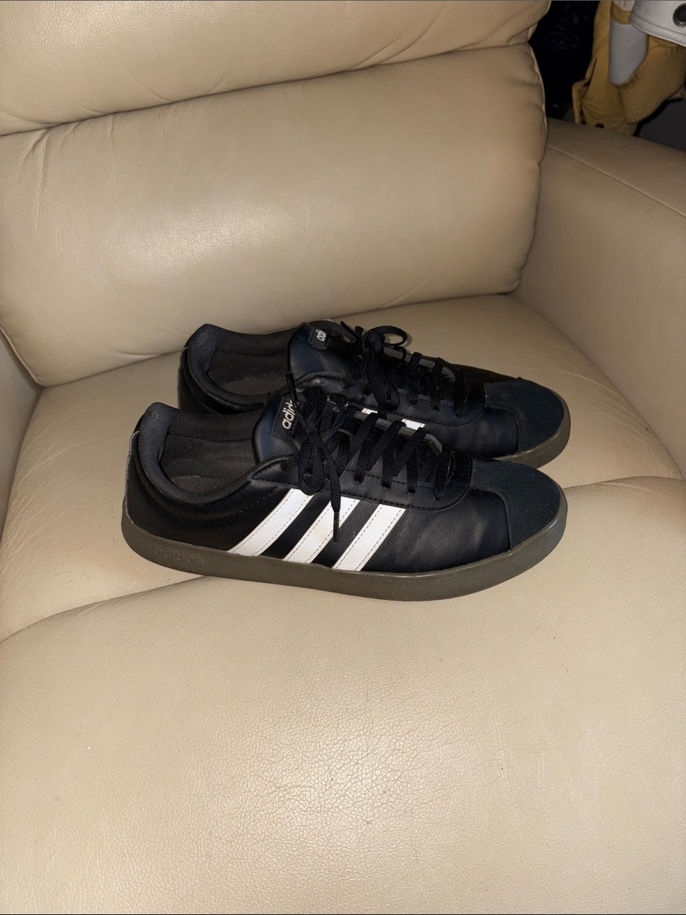 Adidas VL Court 3.0 Black Sneakers with White Stripes UNISEX